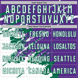 Custom Purple White-Kelly Green Abstract Fragment Art Splash Sports Sublimation Soccer Uniform Jersey