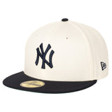 MLB New York Yankees New Era Two-Tone Chrome 59FIFTY Fitted Hat - Cream