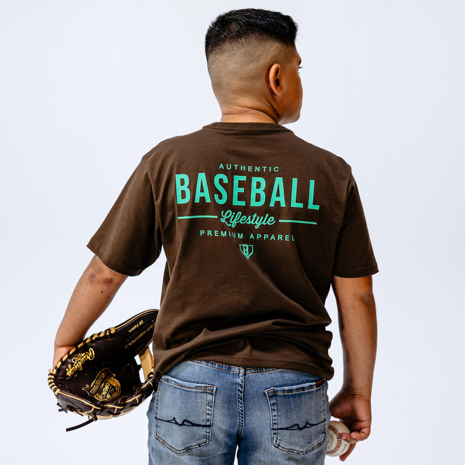 Authentic Youth Tee - Brown/Mint