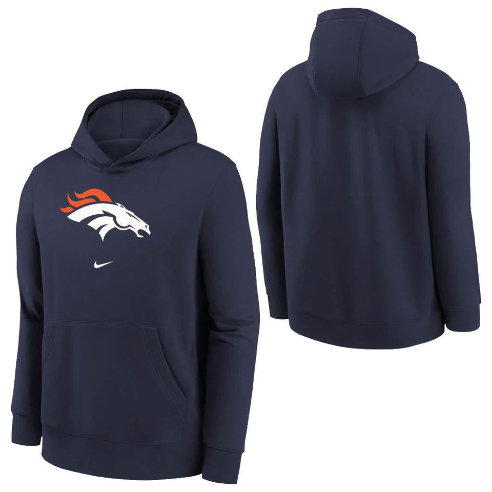 NFL Denver Broncos Youth Nike Club Pullover Hoodie - Navy