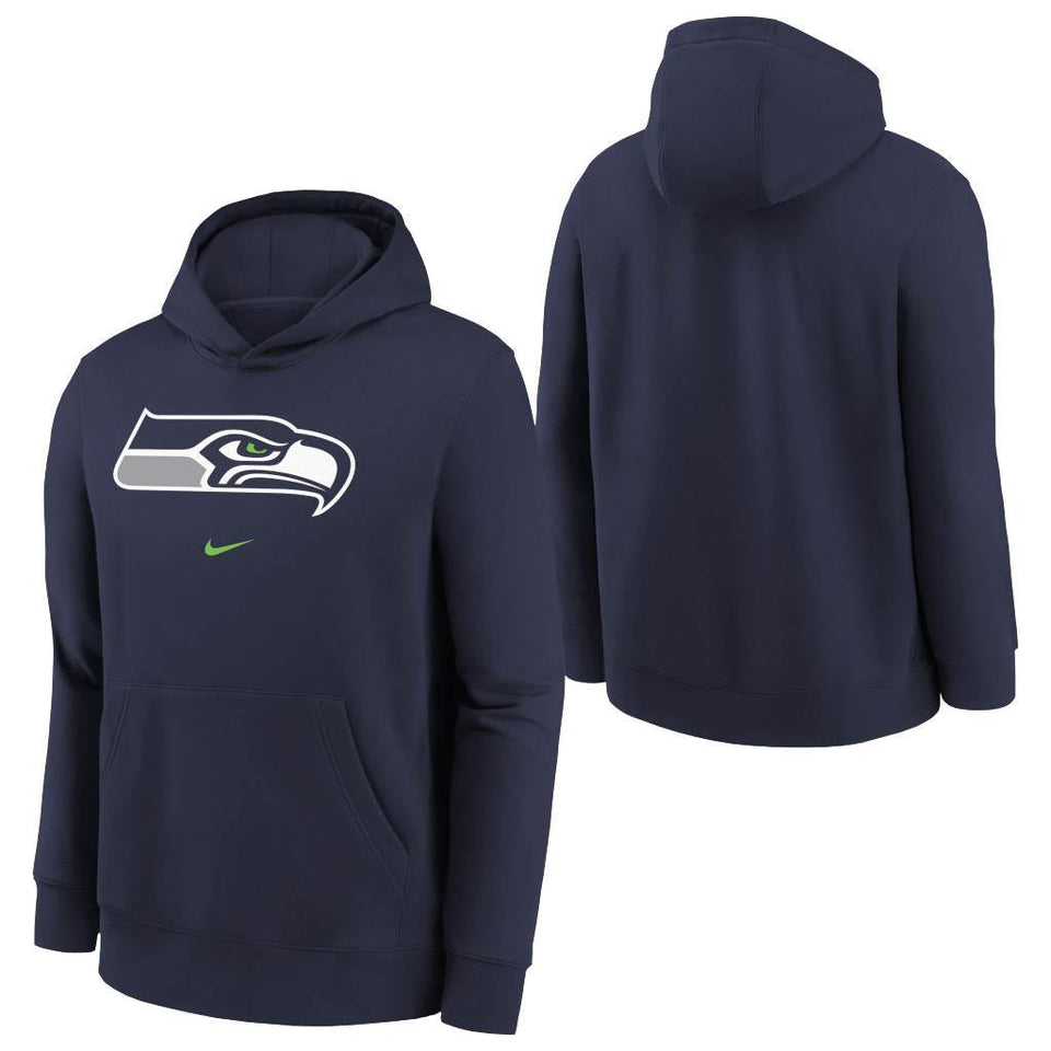 NFL Seattle Seahawks Youth Nike Club Pullover Hoodie - Navy