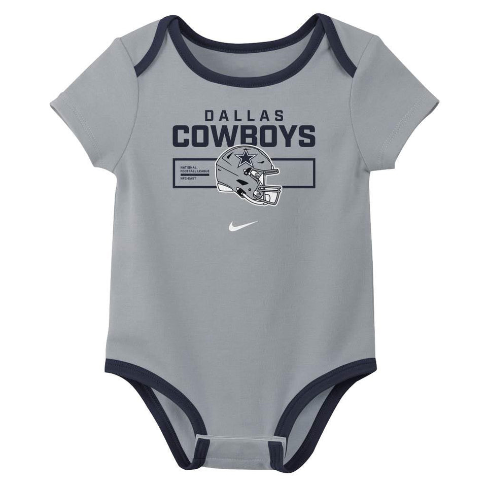 NFL Dallas Cowboys Infant Nike 2025 Creeper 3-Piece Onesie Set - Navy