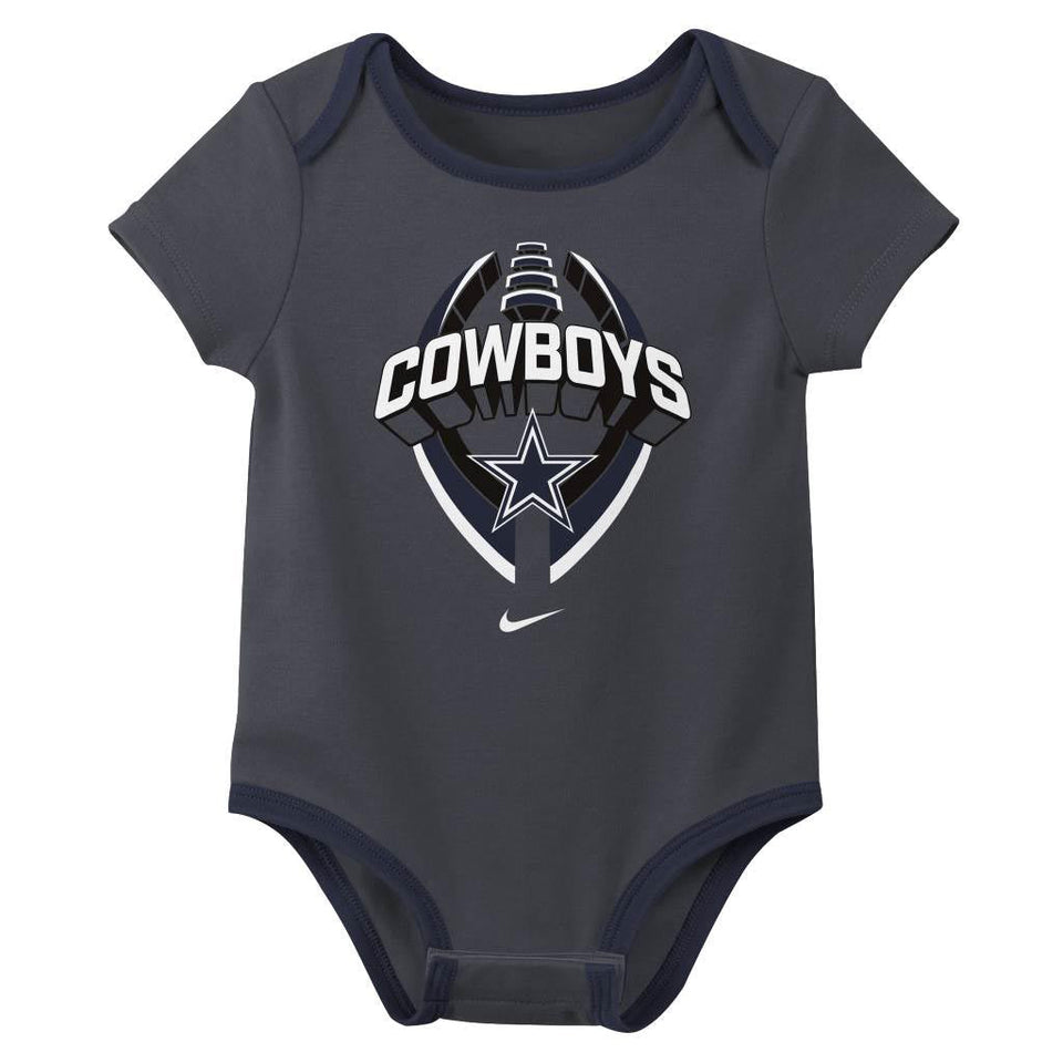 NFL Dallas Cowboys Infant Nike 2025 Creeper 3-Piece Onesie Set - Navy