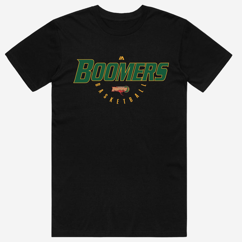 Australian Boomers 'Retro Logo' Casual Cotton Black T-Shirt