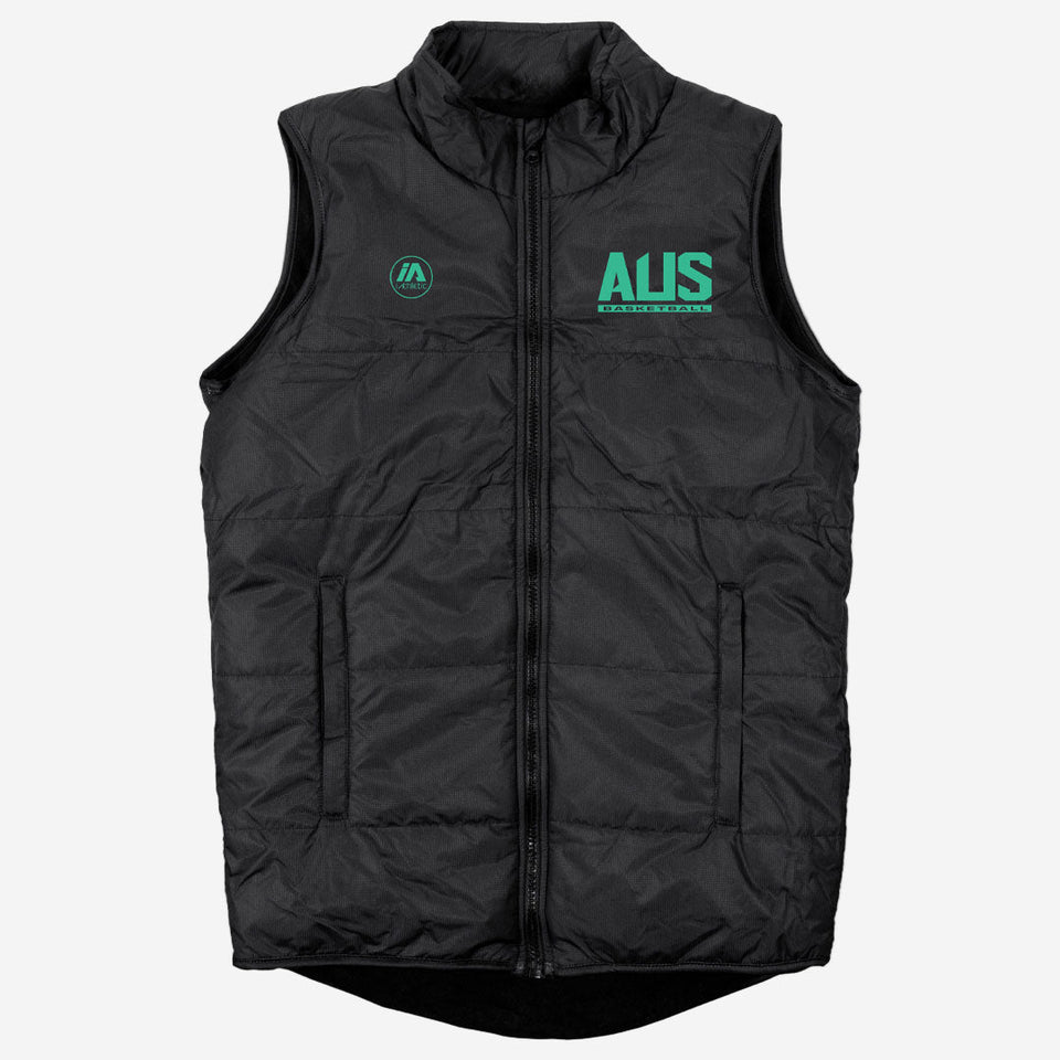 Australian Boomers Black/Green Puffer Vest