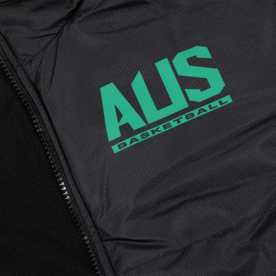 Australian Boomers Black/Green Puffer Vest