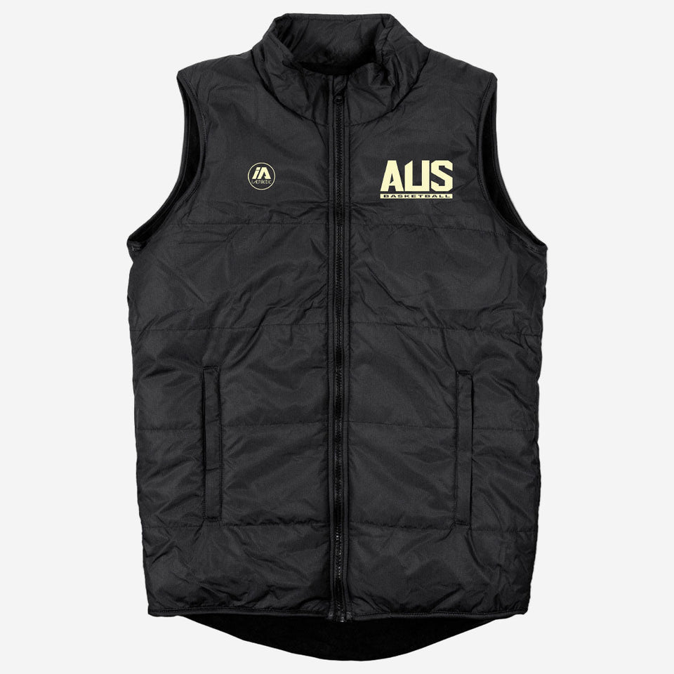 Australian Boomers Black/Pale Gold Puffer Vest