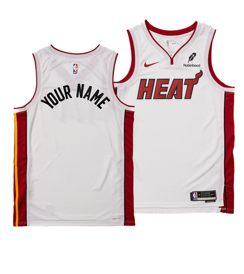 Personalized Nike Miami HEAT Association White Swingman Jersey - Summer Mashup