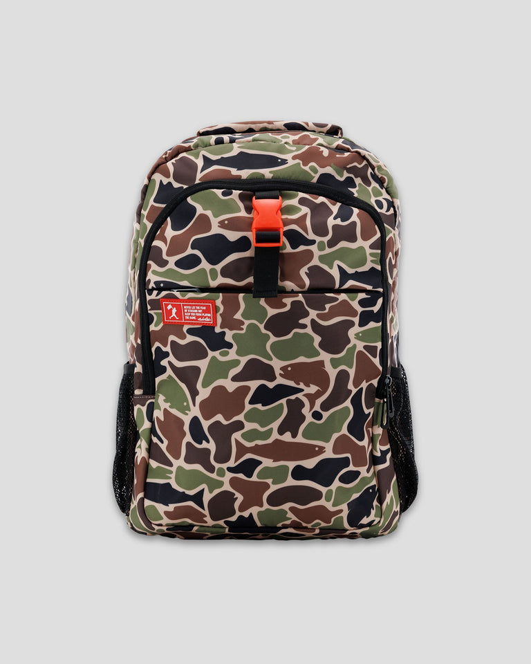 Angler Camo No Fear Cap Clip Backpack