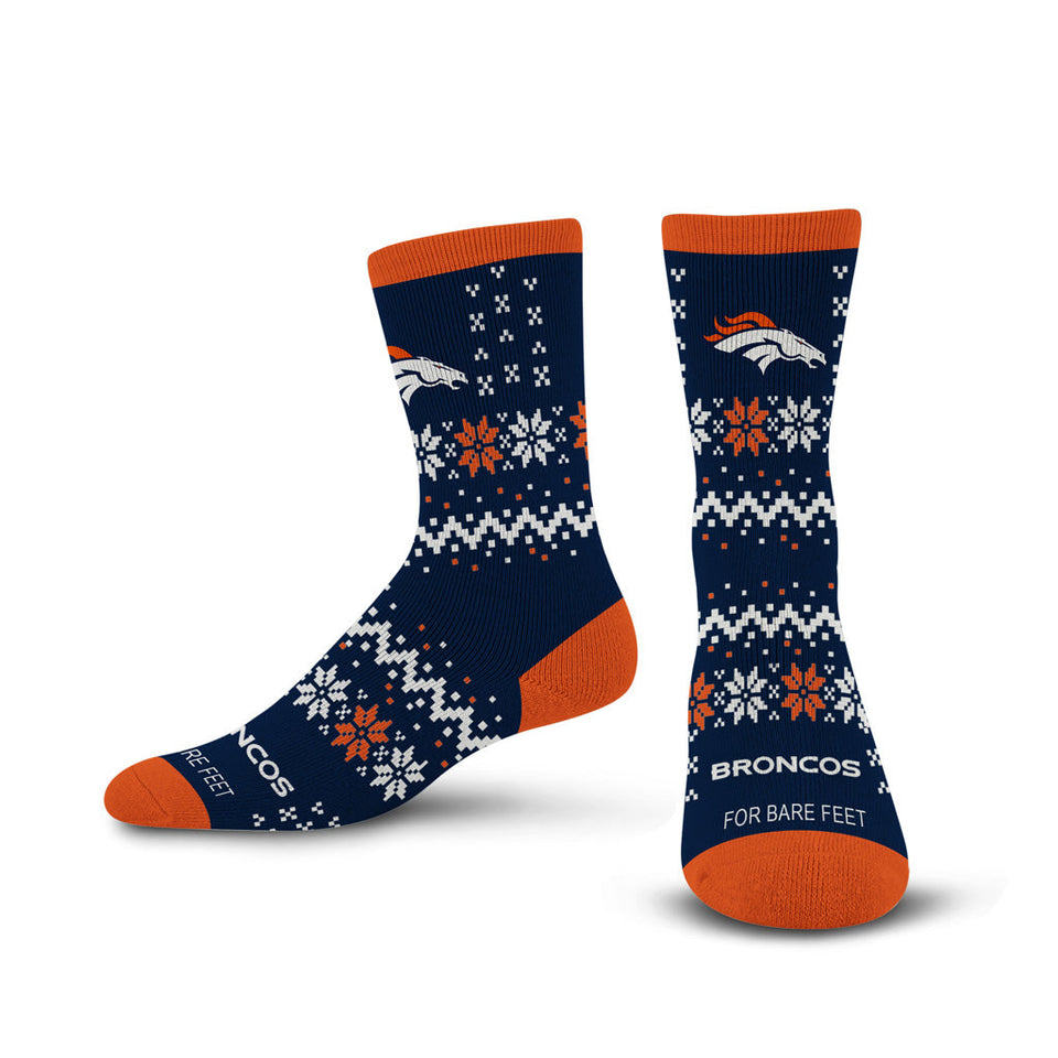 NFL Denver Broncos For Bare Feet Team Sweater Socks - Navy