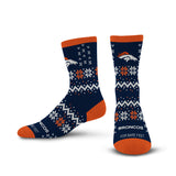 NFL Denver Broncos For Bare Feet Team Sweater Socks - Navy