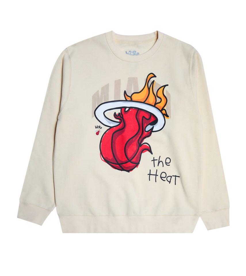 B2SS Miami HEAT Cream Vintage Crewneck