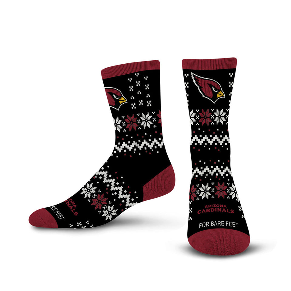 NFL Arizona Cardinals For Bare Feet Team Sweater Socks - Black