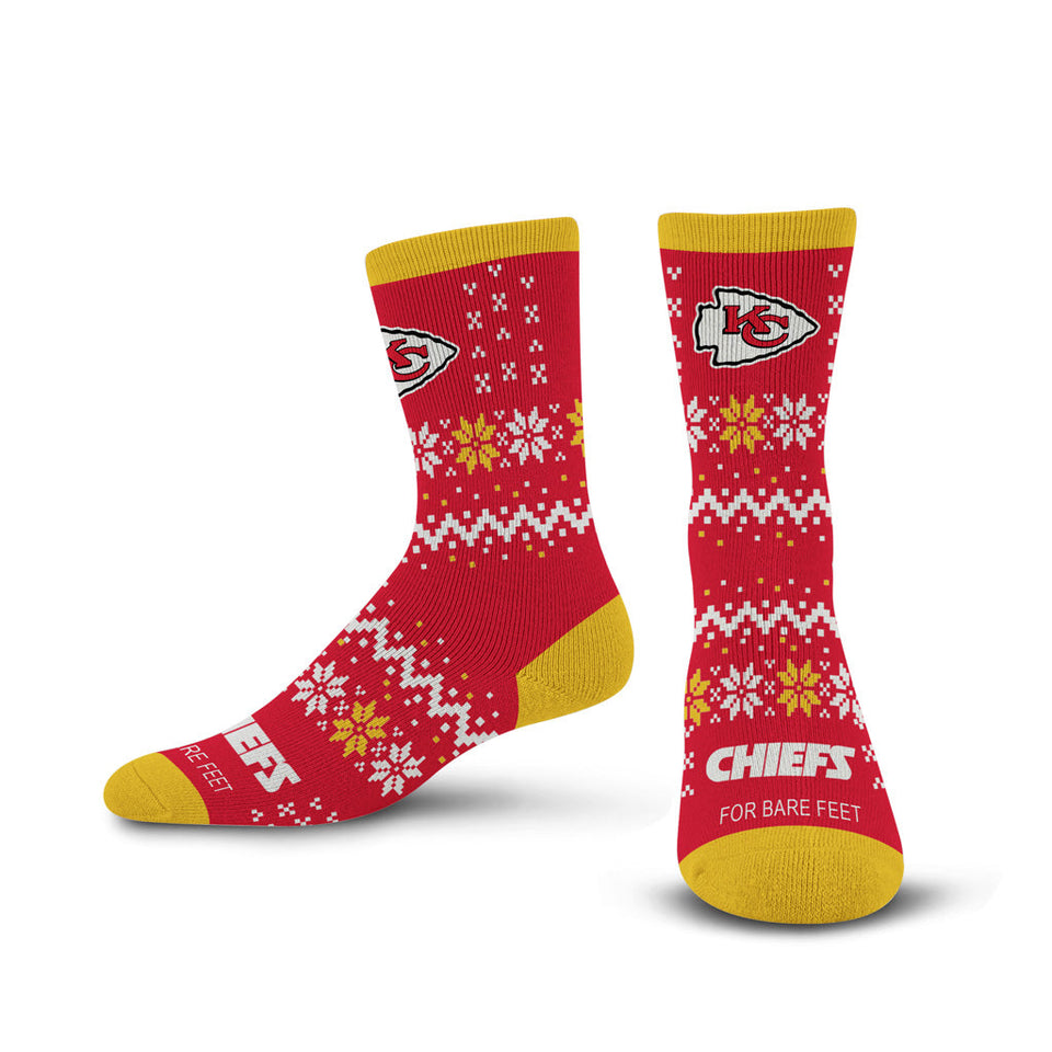 NFL Kansas City Chiefs For Bare Feet Team Sweater Socks - Red