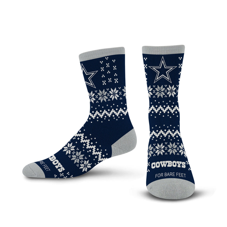 NFL Dallas Cowboys For Bare Feet Team Sweater Socks - Navy
