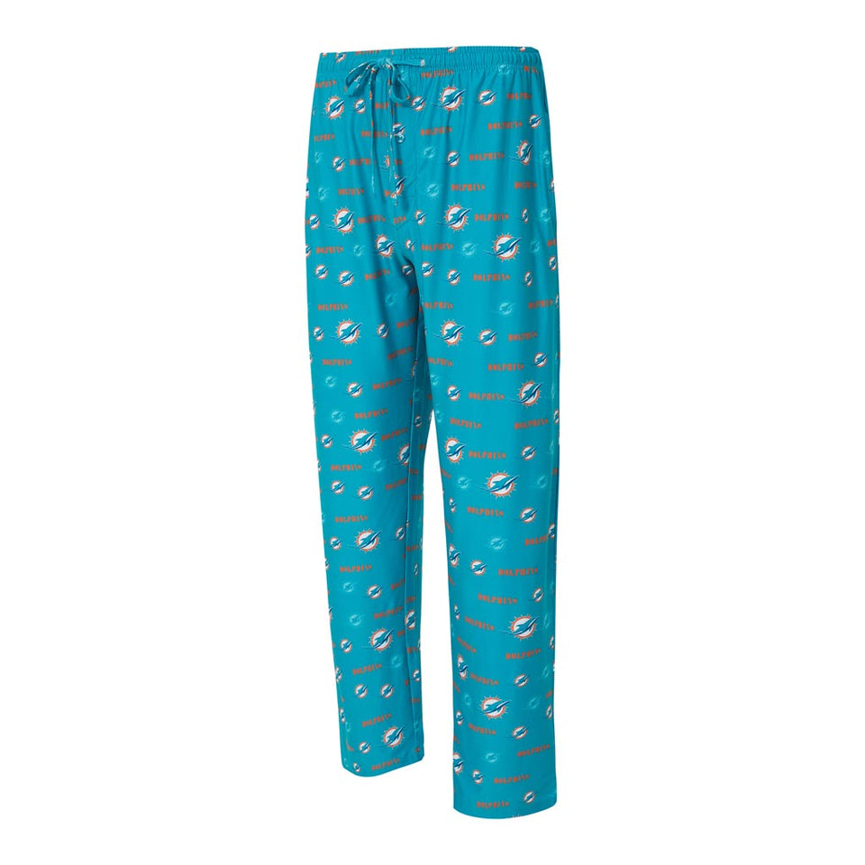 NFL Miami Dolphins Concepts Sport Mosaic All Over Print PJ Pants - Teal