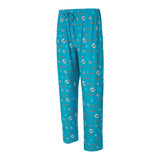 NFL Miami Dolphins Concepts Sport Mosaic All Over Print PJ Pants - Teal