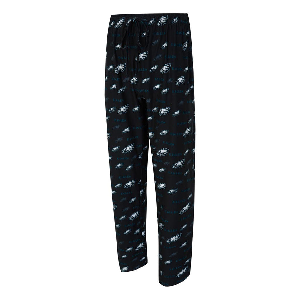 NFL Philadelphia Eagles Concepts Sport Mosaic All Over Print PJ Pants - Black