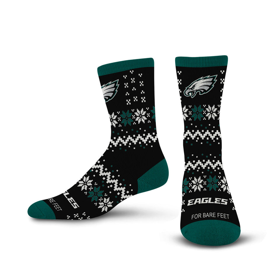 NFL Philadelphia Eagles For Bare Feet Team Sweater Socks - Black
