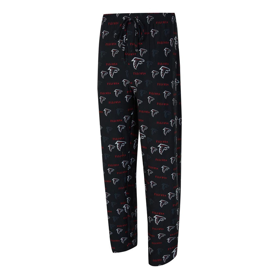 NFL Atlanta Falcons Concepts Sport Mosaic All Over Print PJ Pants - Black