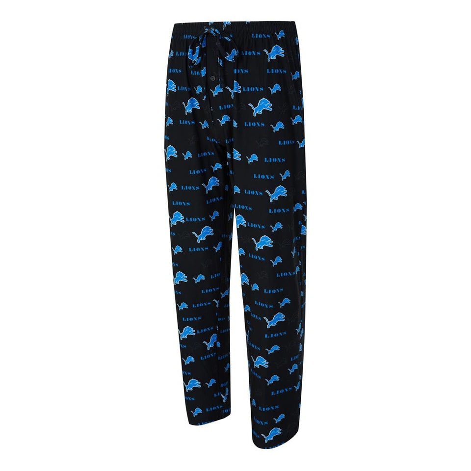 NFL Detroit Lions Concepts Sport Mosaic All Over Print PJ Pants - Black