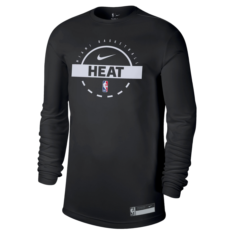 Nike Miami HEAT 2025-26 Authentic On-Court Practice Long Sleeve Tee