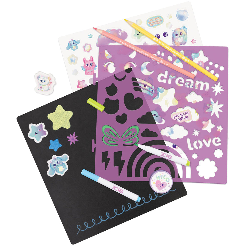 3C4G Imagination Land Chalkboard Travel Art Set - Tween Girls 6+