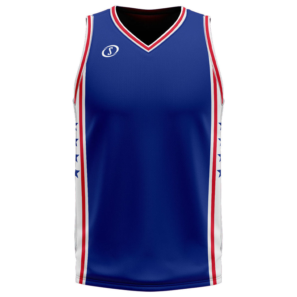 Spalding Custom Unisex Basketball Jersey - Phila Blue
