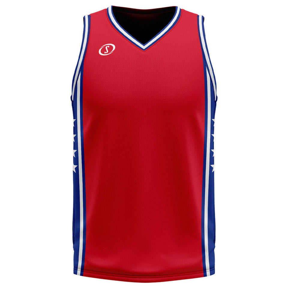 Spalding Custom Unisex Basketball Jersey - Phila Red