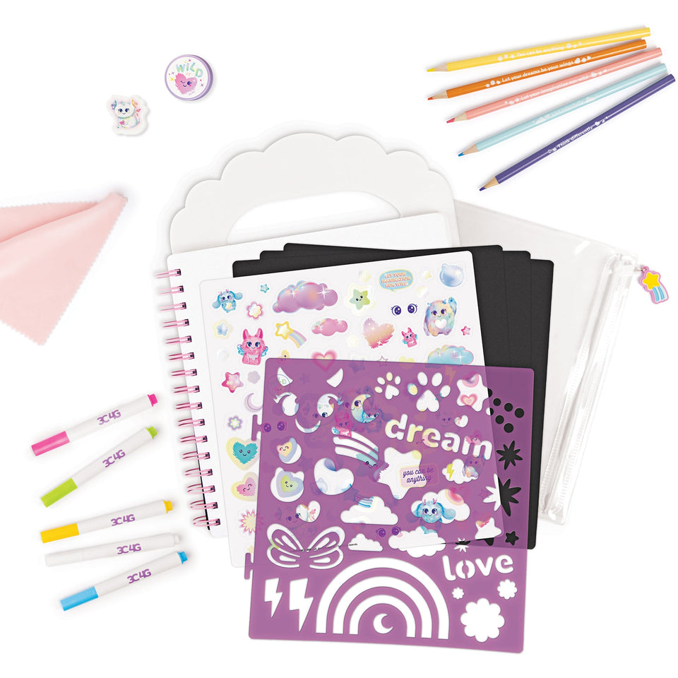 3C4G Imagination Land Chalkboard Travel Art Set - Tween Girls 6+