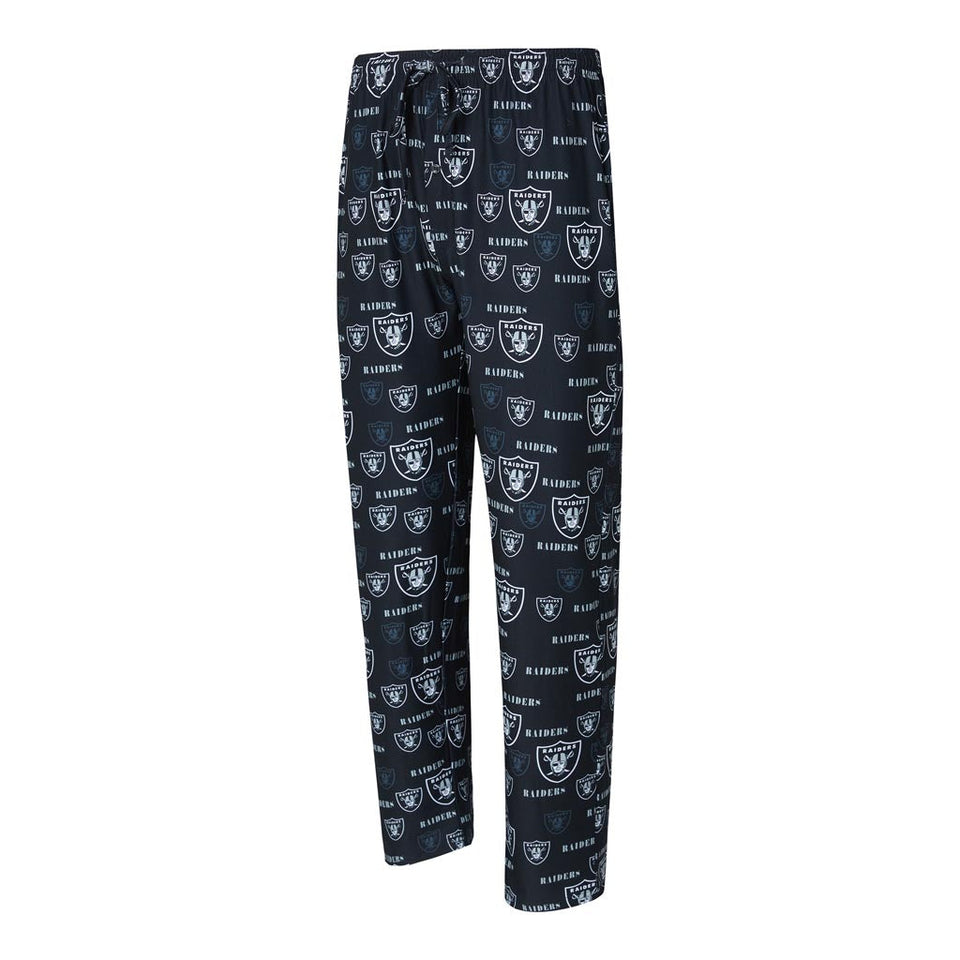 NFL Las Vegas Raiders Concepts Sport Mosaic All Over Print PJ Pants - Black