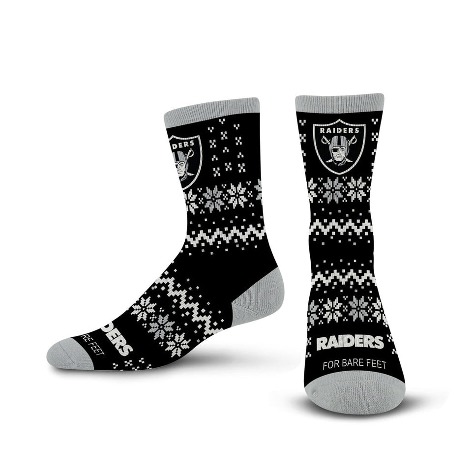 NFL Las Vegas Raiders For Bare Feet Team Sweater Socks - Black