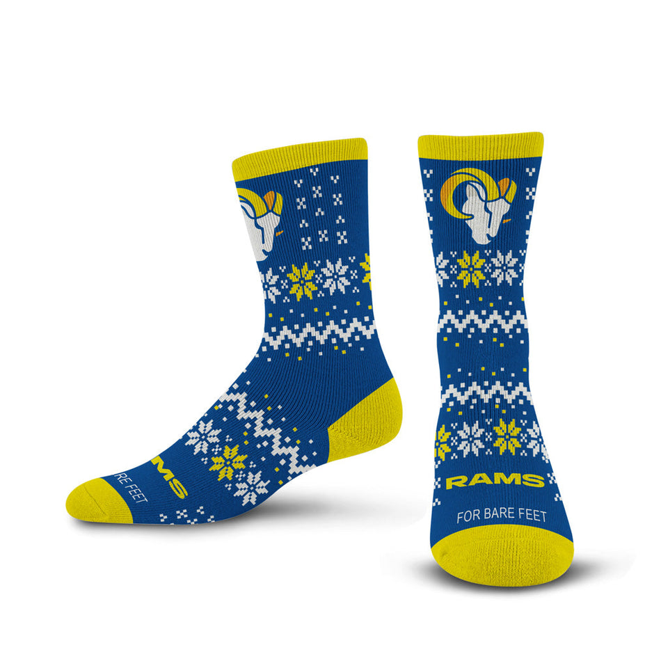 NFL Los Angeles Rams For Bare Feet Team Sweater Socks - Blue