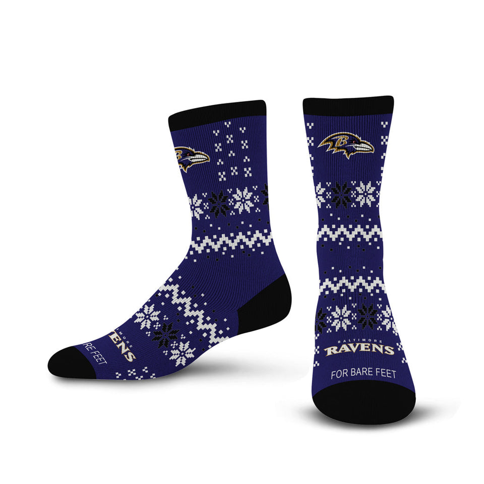 NFL Baltimore Ravens For Bare Feet Team Sweater Socks - Purple