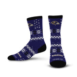 NFL Baltimore Ravens For Bare Feet Team Sweater Socks - Purple