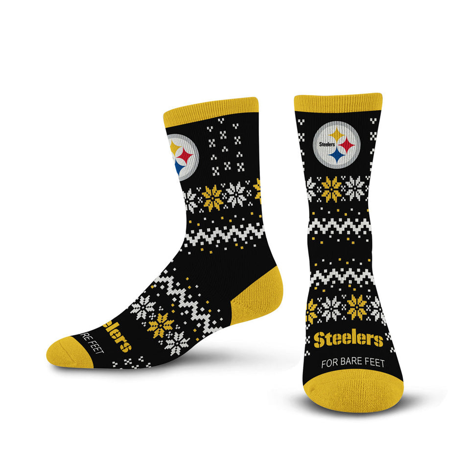 NFL Pittsburgh Steelers For Bare Feet Team Sweater Socks - Black