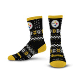 NFL Pittsburgh Steelers For Bare Feet Team Sweater Socks - Black
