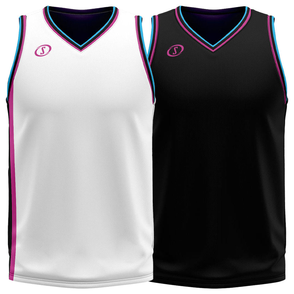 Spalding Custom Unisex Basketball Reversible Jersey - Miami Vice