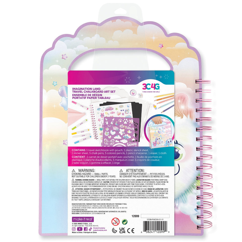 3C4G Imagination Land Chalkboard Travel Art Set - Tween Girls 6+